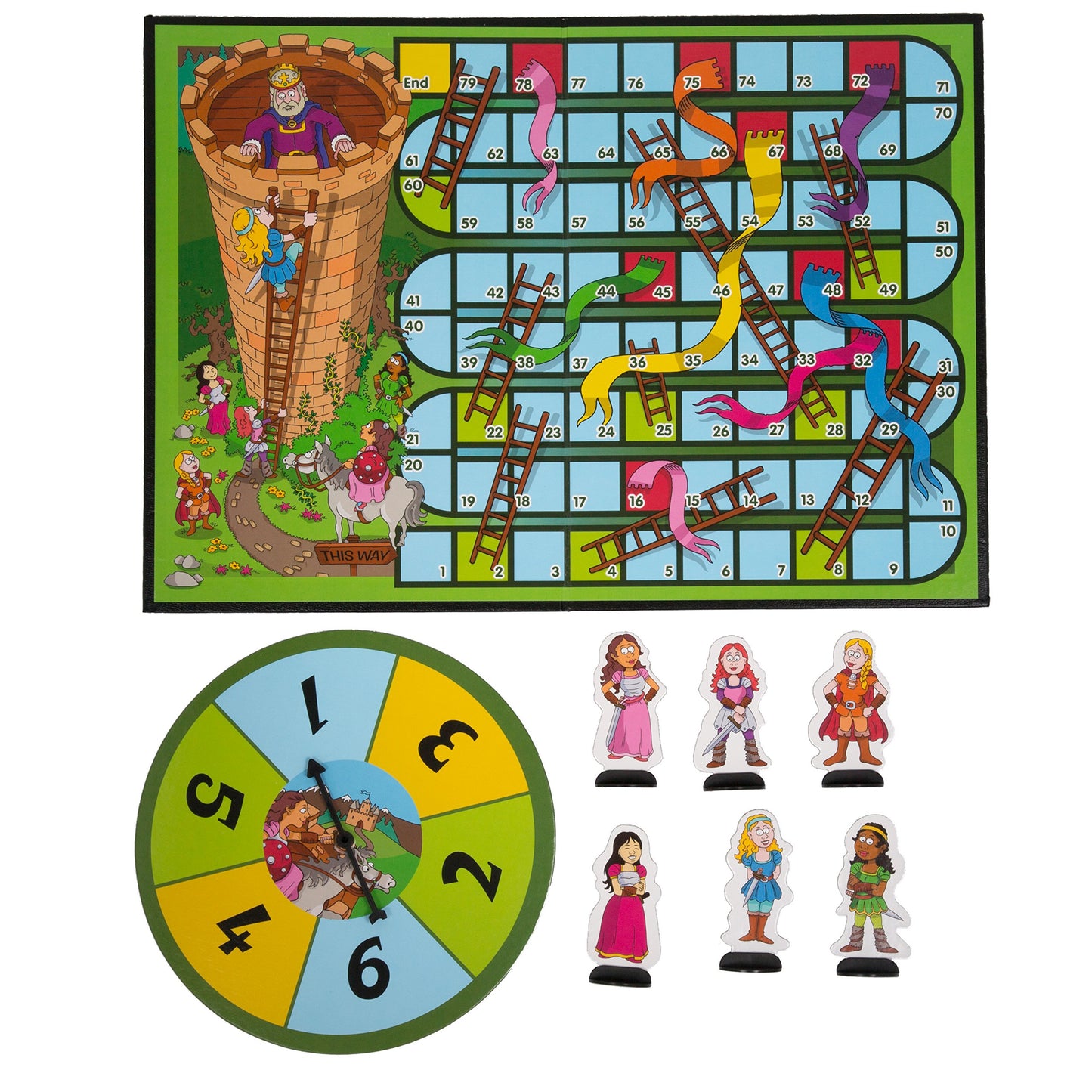 Princess Snakes And Ladders Preschool Game - No Reading Required - Early Learning Basic Couting Game For Kids Ages 3 And Up - For 2 To 6 Players By Outset