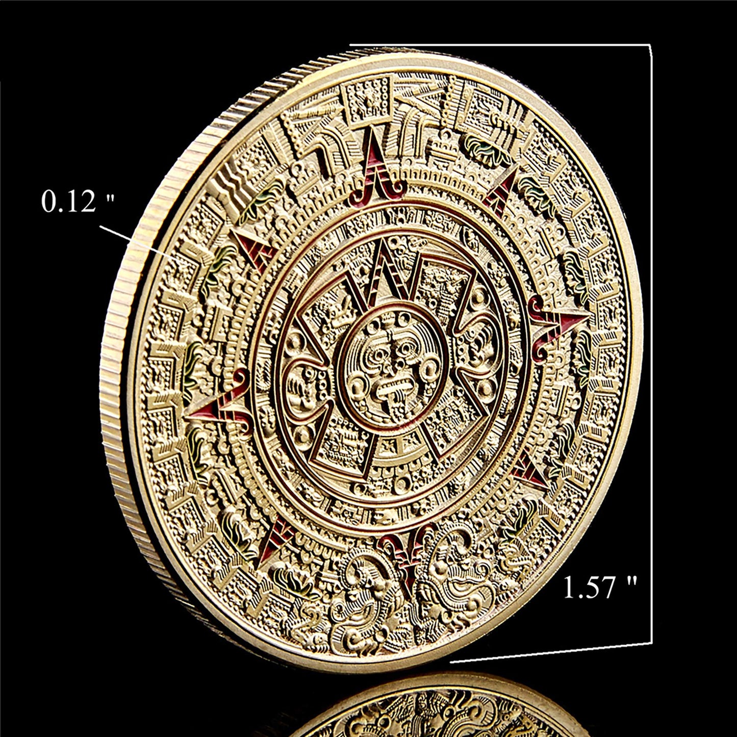 Mexico Mayan Aztec Calendar Art Prophecy Culture Challenge Coin Lucky Coin