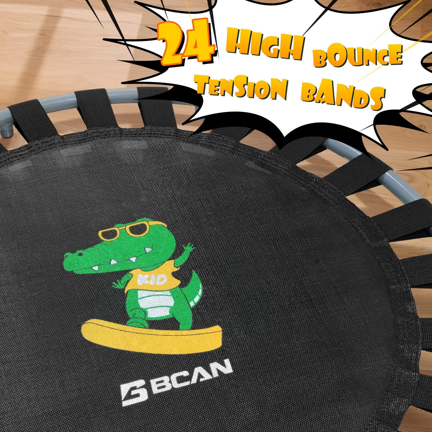 Bcan 36'' Mini Folding Ages 2 To 5 Toddler Trampoline With Handle For Kids, Two Ways To Assemble The Handle, Indoor/Garden Toddl