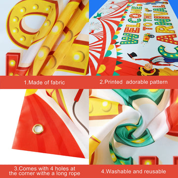 Katchon Xtralarge Welcome To The Carnival Banner - 72X44 Inch | Carnival Theme Party Decor, Backdrop & Games Decor