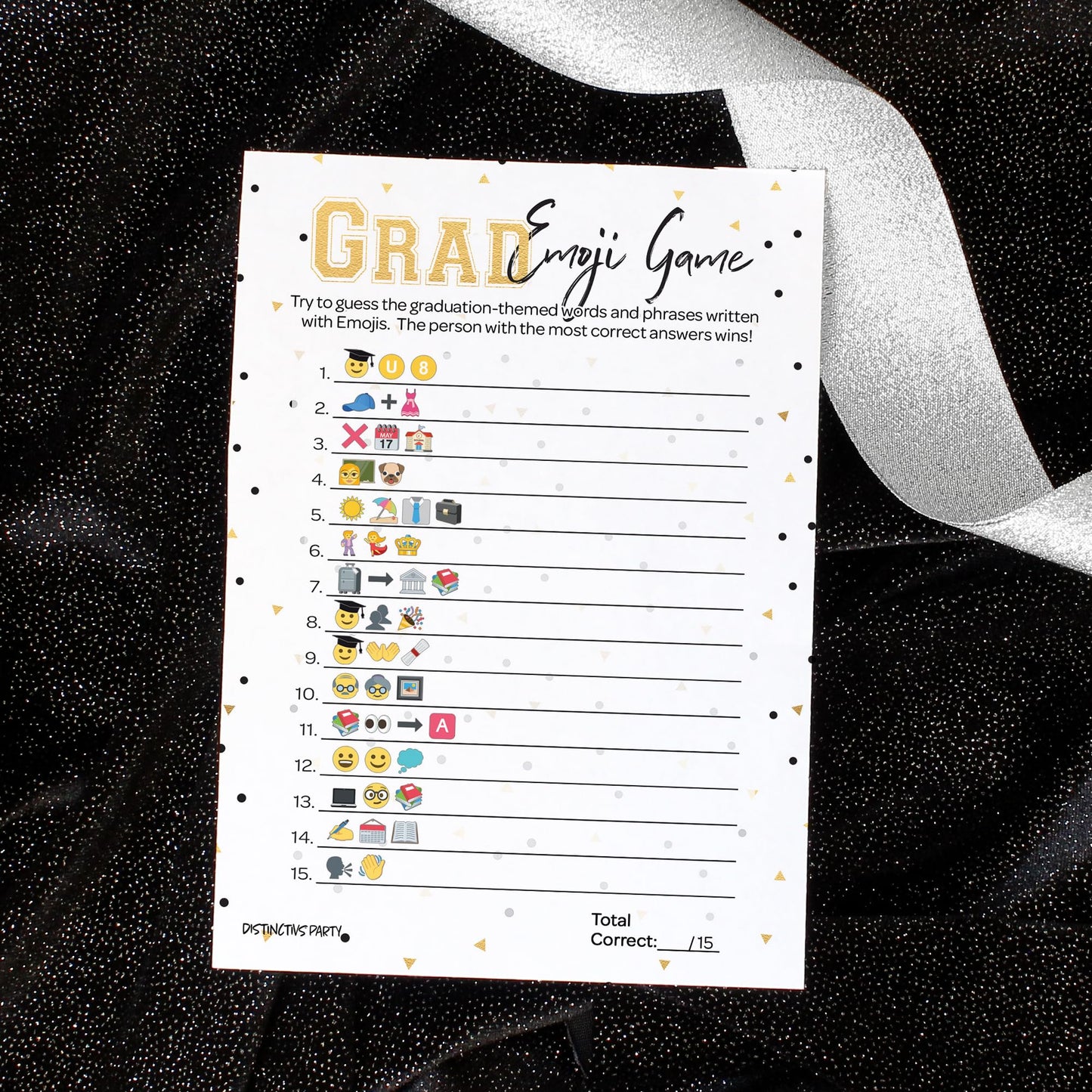 Distinctivs Graduation Party Emoji Game - 25 Players