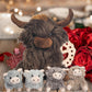 Youthfuljive 5 Pcs Highland Cow Stuffed Animals With Babies Set, 14'' Mommy Scottish Highland Cow Plush Toy With 4 Cute Babies S