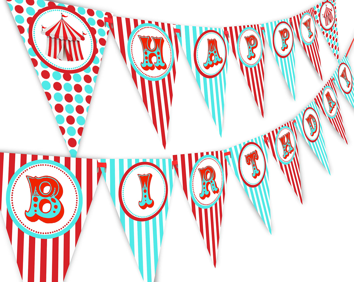 Circus Carnival Happy Birthday Banner Pennant