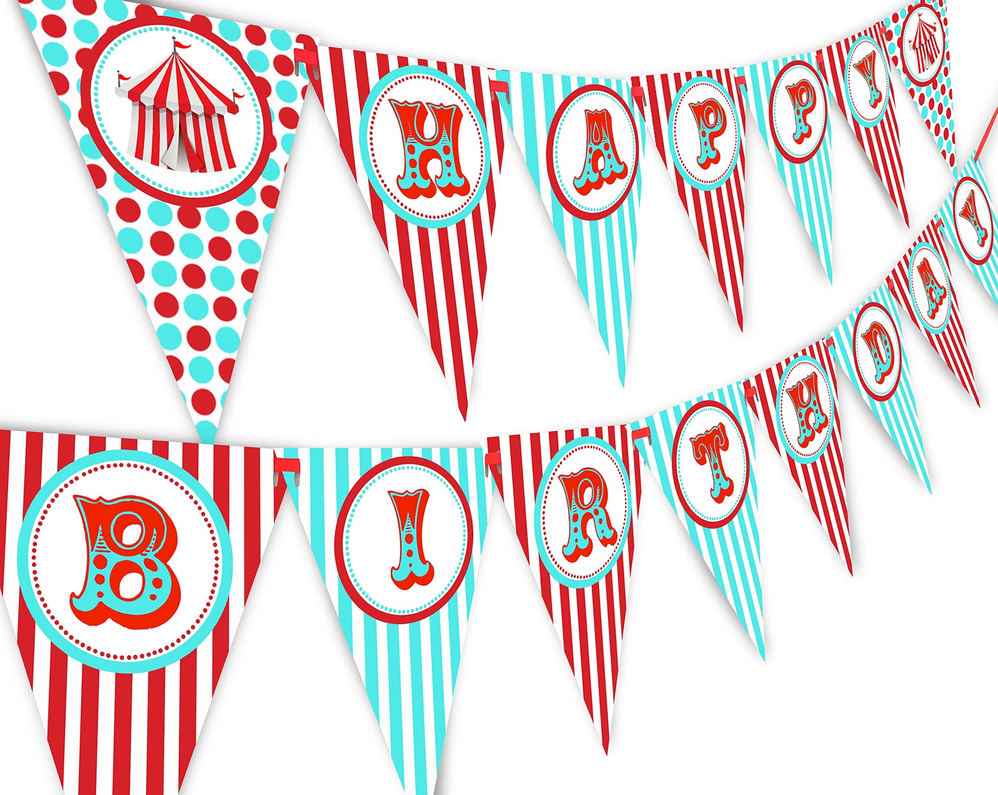 Circus Carnival Happy Birthday Banner Pennant