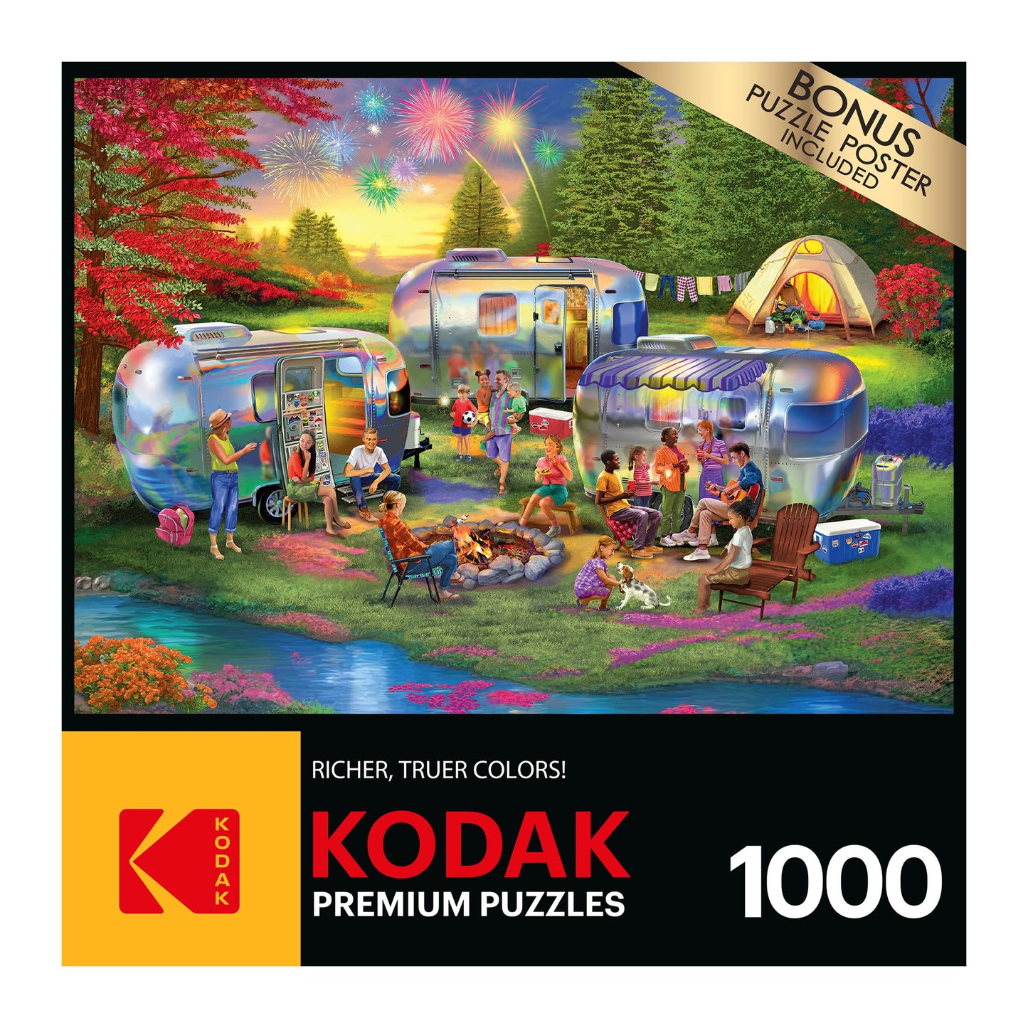 Roseart - Kodak Premium - Shiny Happy Campers - 1000 Piece Jigsaw Puzzle For Adults