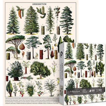 Vintage Plant Puzzle For Adults 1000 Pieces, Tree Jigsaw Puzzles For Adults, Nature Botanical Puzzle Arboretum