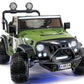 Two (2) Seater Ride On Kids Car Truck W/Remote | Large 12V Battery Licensed Kid Car To Drive 3 Speeds, Leather Seat, Mp3 Music By Bluetooth, Fm Radio, Rubber Tires (Army Green, Two Seater)