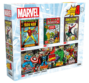 Buffalo Games - Marvel - 4 X 1 Multipack - Comics - Multi Piece Jigsaw Puzzle For Adults -Challenging Puzzle Perfect For Game Nights - Finished Size Varies