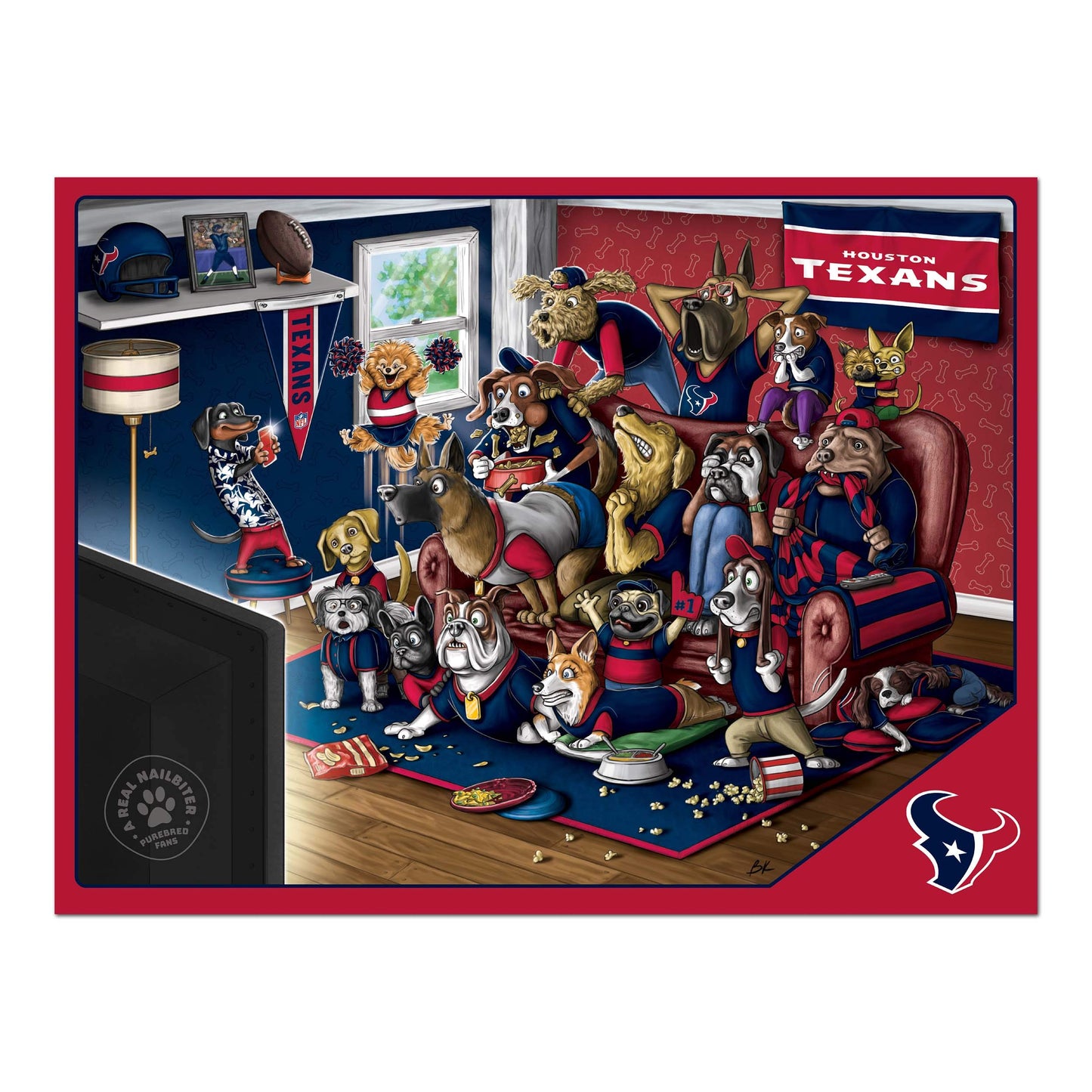 Youthefan Nfl Houston Texans Purebred Fans 500Pc Puzzle - A Real Nailbiter