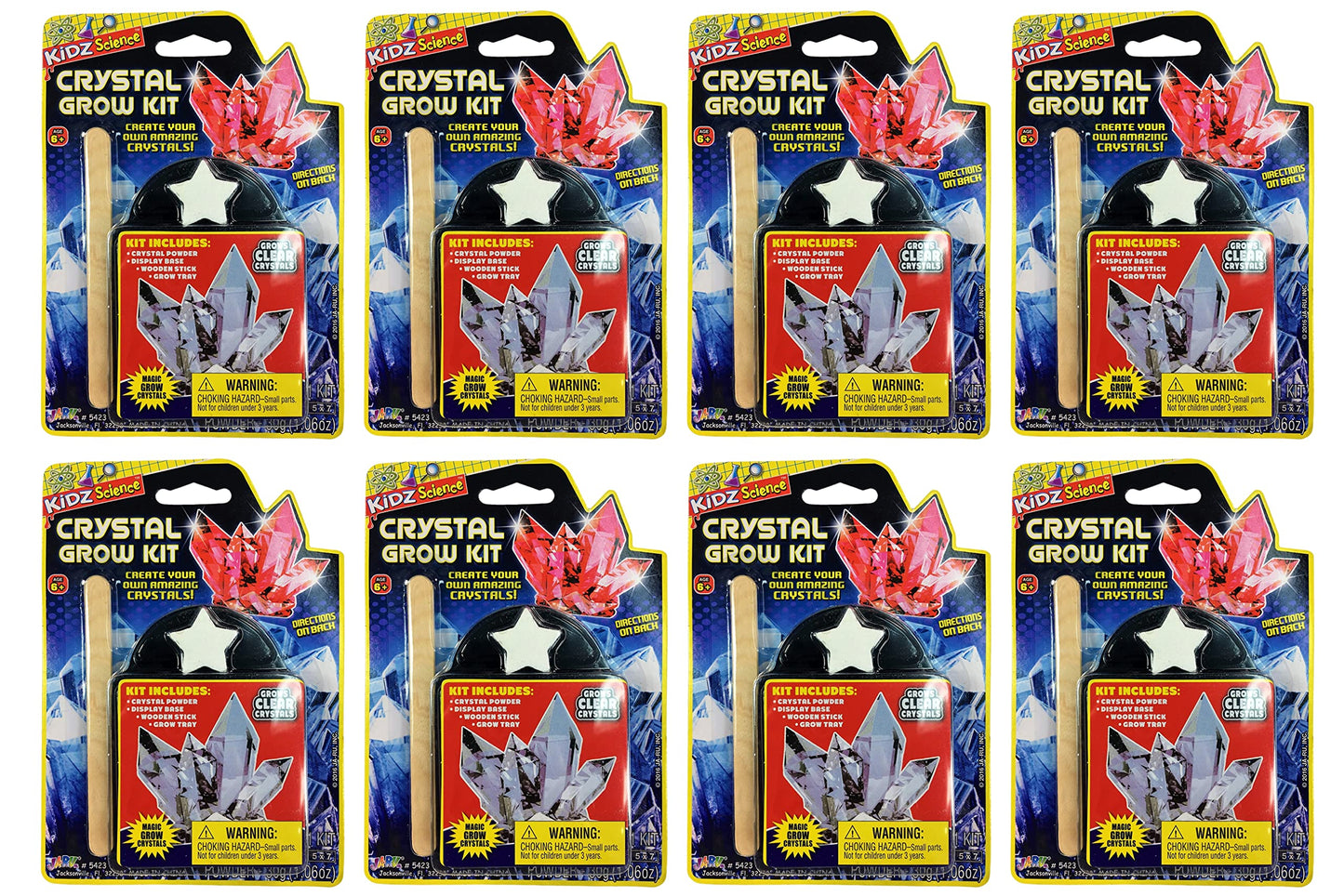 Ja-Ru Kids Science Crystal Grow Kit (8 Kits) Diy Stem Learning Toys For Growing Gemstones & Crystals - Cool Educational Science
