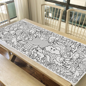 Tiny Expressions Unicorn Coloring Poster For Kids - Rolled, No Creases 30' X 72' Large Coloring Tablecoth For Unicorn-Themed Birthday Parties - Magical Unicorn Party Decorations For Girls