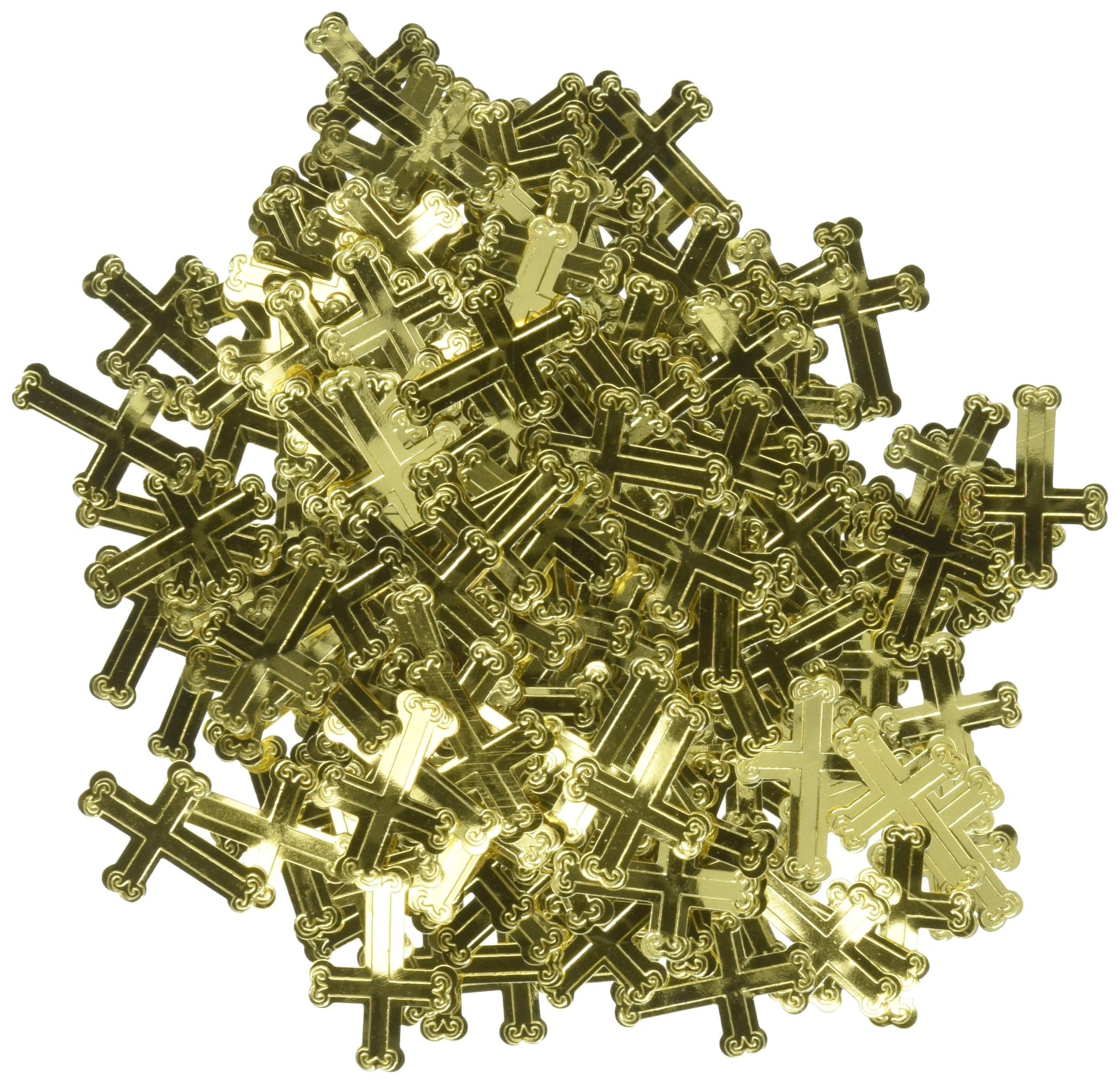 Creative Converting Embossed Cross Foil Confetti, Gold