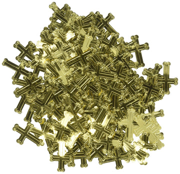 Creative Converting Embossed Cross Foil Confetti, Gold