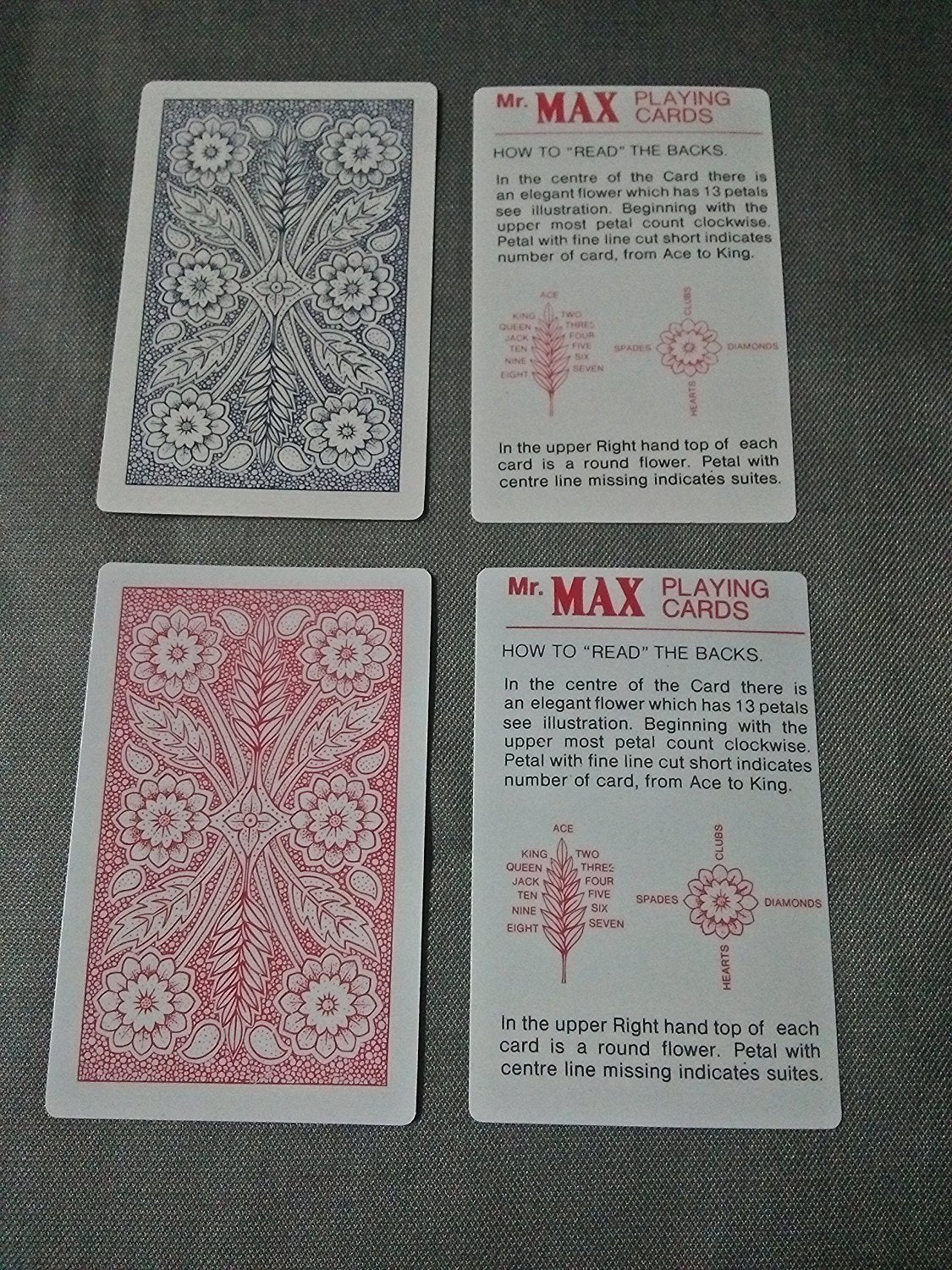 Spy Marked Magic Playing Cards Best For Flash (Mr.Max) Pack Of 2 Deck Red Black