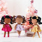 Gloveleya Baby Dolls Soft Snuggly Curly Hair Ballerina Doll First Baby Girl Gifts Plush Tanned Ballet Doll With Lace Mesh Dress Purple 14Inches Ballerina Series