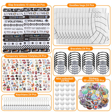 Kolewo4ever 295 Pieces Volleyball Party Favors Supplies Set Bulk Volleyball Goodie Bag Fillers for Sport Party Gifts Bags (Volle