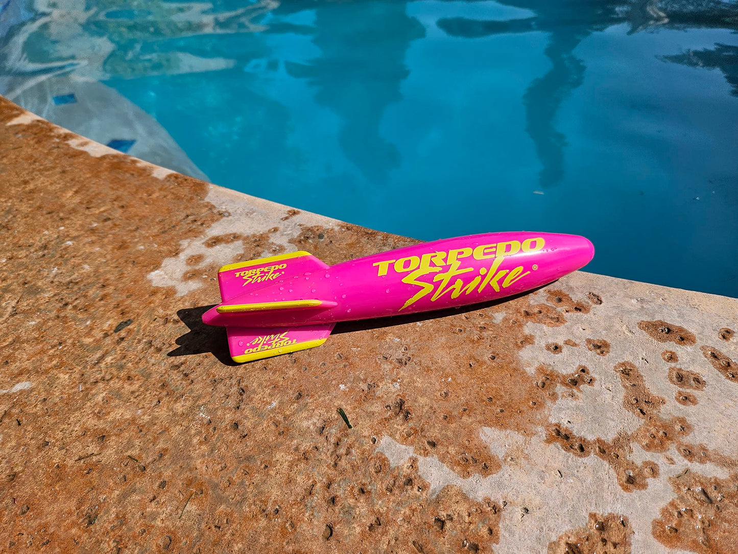 Torpedo Strike Spinfin 10.25'' Large Pool Torpedo Rocket Spins & Glides Up To 30 Feet Like Underwater Football For Under Water P