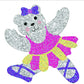 Jillson Roberts Bulk Roll Stickers, Ballerina Teddy, 100 Repeats, Polyethylene Terephthalate, Model BS7328.1