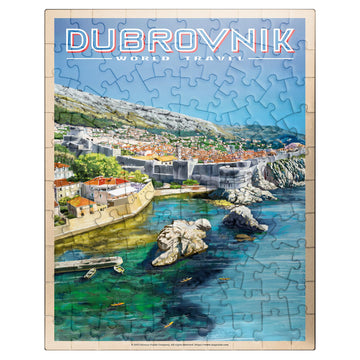 Mypuzzle Dubrovnik, Croatia - A Jewel Of The Dalmatian Coast, Vintage Travel Poster - Premium 100 Piece Jigsaw Puzzle For Adults