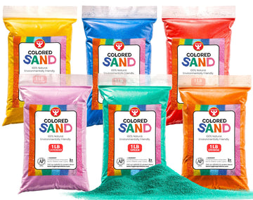 Hygloss Products Colored Play Sand – Assorted Craft Sand For Christmas Sand Art, 6 Vibrant Colors,1 Lb Bags – Perfect For Holiday Gifts, Diy Decorations, And Creative Christmas Crafts - 6 Lb Total