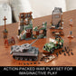 JOYCOLI WW2 Military Base Building Set - German Tiger Tank & Willys MB - Small - Gray/Green/Brown/Black - Model 99096