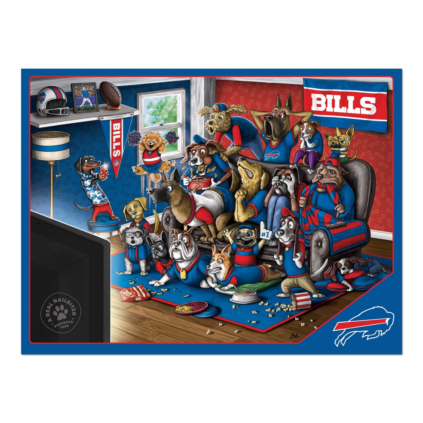 Youthefan Nfl Buffalo Bills Purebred Fans 500Pc Puzzle - A Real Nailbiter