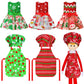 6 Pieces Santa Clothing Elf Dance Skirt Set Christmas Elf Skirts For Christmas Doll Holiday Decorations (Not Include Doll)(Elegant Style)