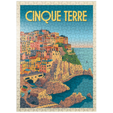 Mypuzzle Italy: Cinque Terre, Vintage Poster - Premium 500 Piece Jigsaw Puzzle For Adults