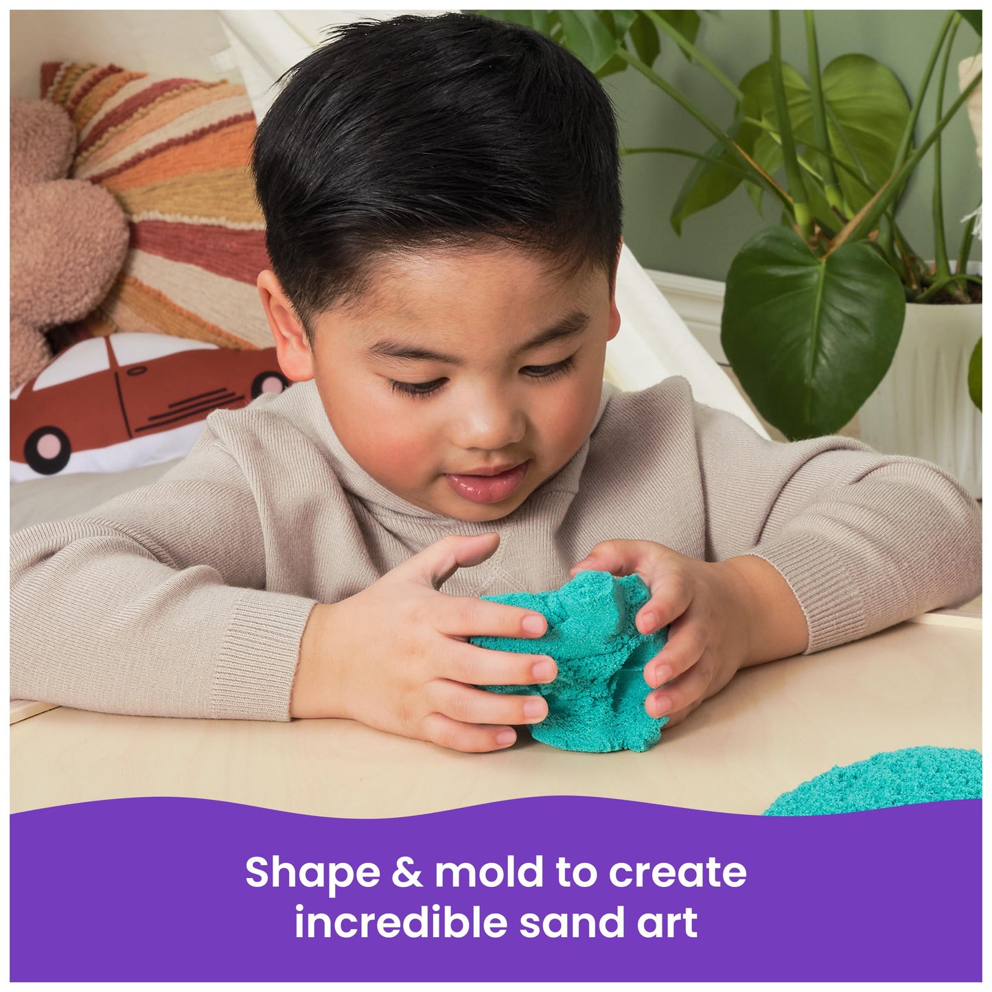 Kinetic Sand Twinkly Teal 2lb Bag - All-Natural Shimmering Play Sand for Kids, Ideal for Squishing and Molding