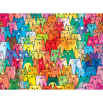 RoseArt 1000 Piece Jigsaw Puzzle - Cute Colorful Cats - Multi-colored - Model 4500ZZA - Perfect for Adults
