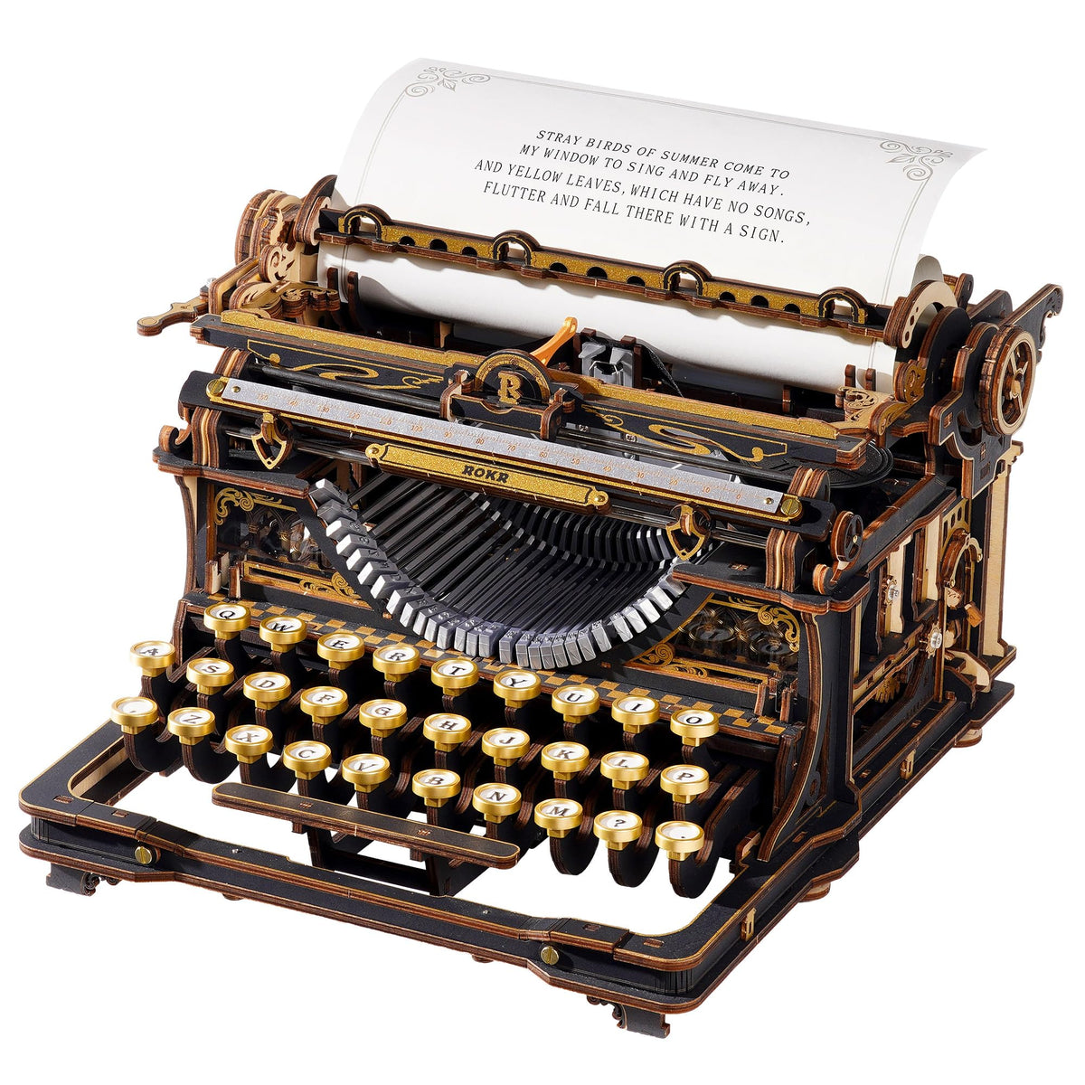 ROKR 3D Wooden Puzzles for Adults Mechanical Typewriter (Classic)