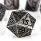 Dnd Metal Dice - Cracked Distressed Gray Metal Dice - Polyhedral Dice Set For Rpg D&D Mtg Pathfinder And More - Beautifully Deta