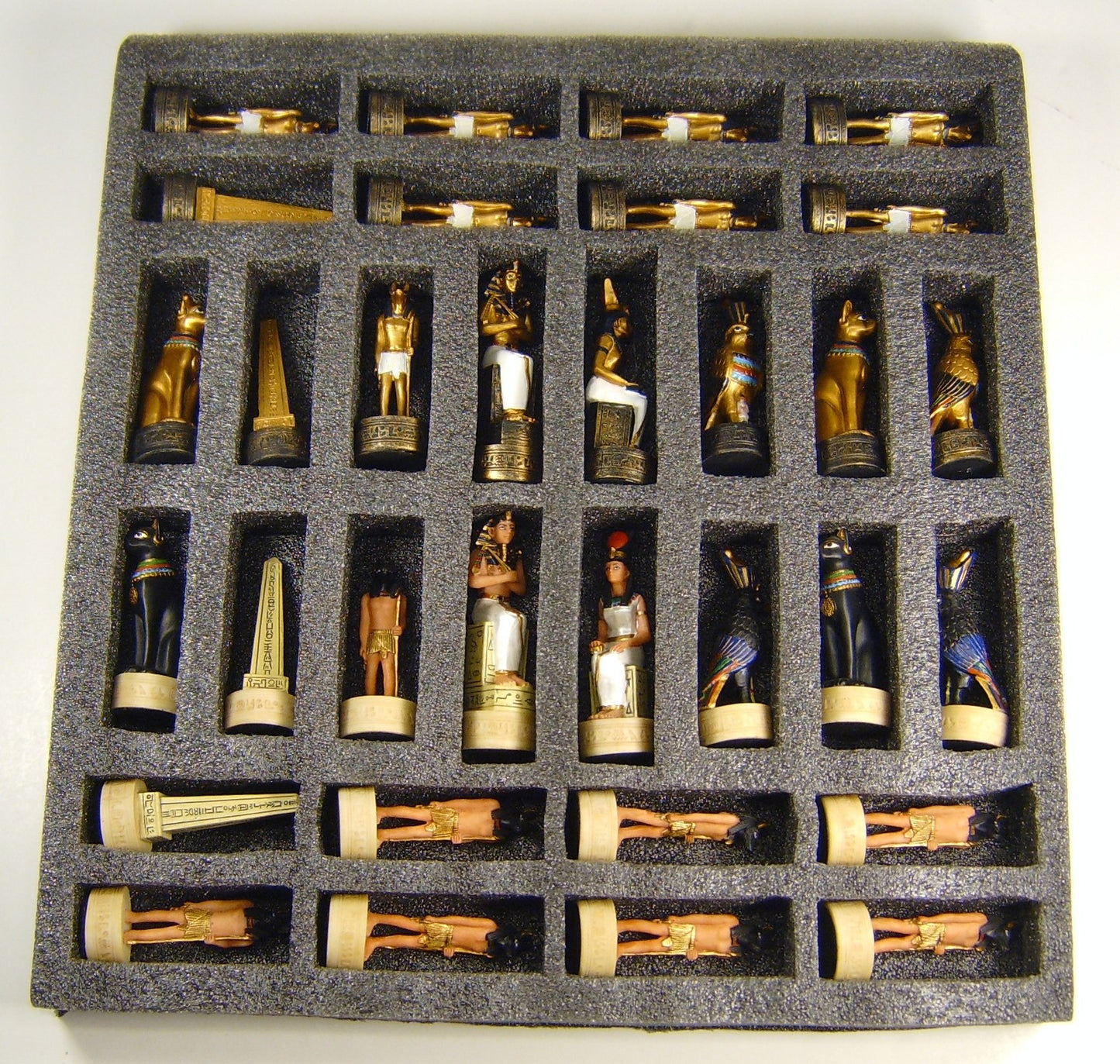 Hpl Egyptian Anubis Buff And Gold Set Of Chess Men Pieces - No Board