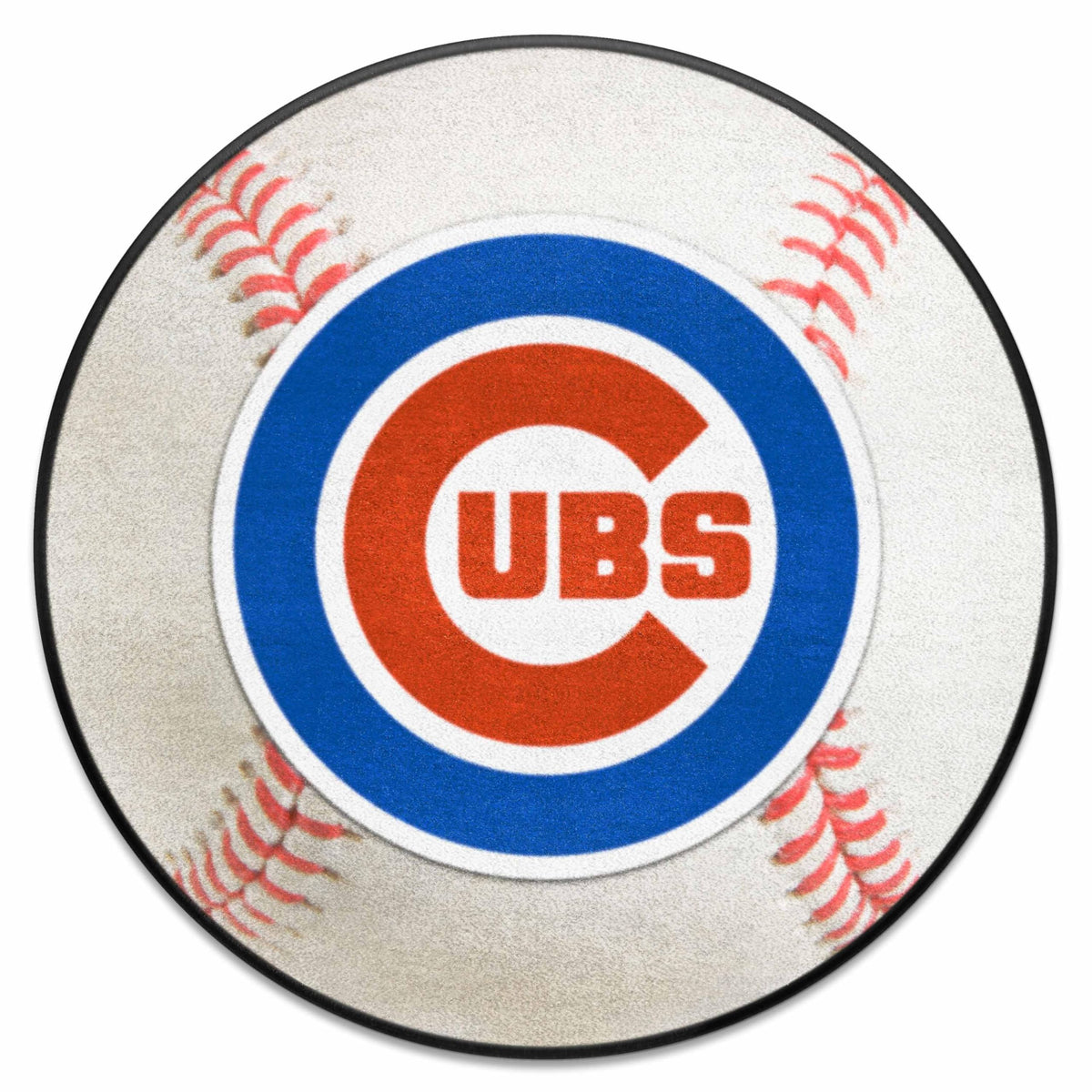 FANMATS 6465 Chicago Cubs Baseball Shaped Accent Rug - 27in. Diameter - Circular Cubs Primary Logo