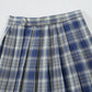 Womens Short Pleated Plaid Costumes Skirt(Blue White Mixed Light Blue,2Xl)