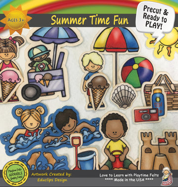 Summer Time Fun Felt Set | PRECUT & Ready to Play Felt Story Pieces for Flannel Board Teaching - Adorable Felt Characters by Pla