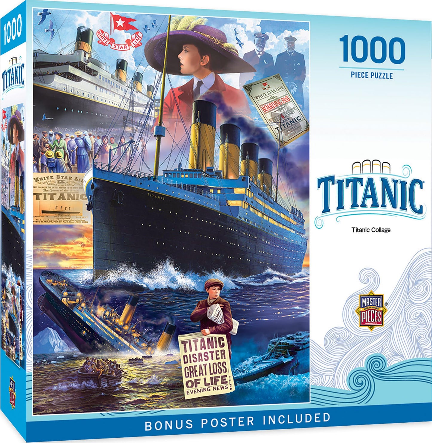 MasterPieces 1000 Piece Jigsaw Puzzle for Adults, Family, Or Youth - Titanic Collage - 19.25x26.75