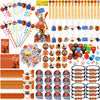 Saypacck 229 Pcs Basketball Party Favors with Ball Bracelets Mini Pinball Mini Bubble Wands Straws Keychains Badges Stickers Sta