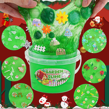 Garden Green Slime Kit For Girls & Boys Ages 8-12, Slime Bucket With Slime Clay, 10 Packs Of Add-Ins, Slime Party Favors For Kid