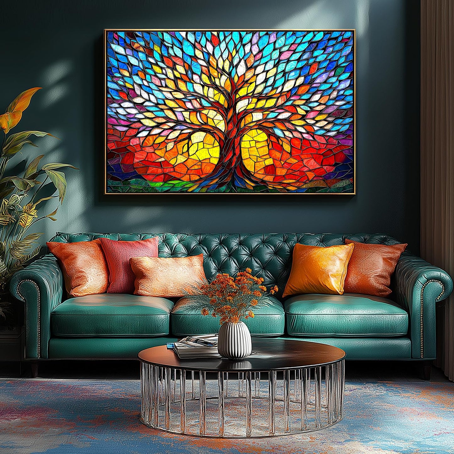 500 Piece Puzzles For Adults Stained Glass Tree Of Life Puzzle For Adults Colorful Mosaic Jigsaw Puzzles 500 Pieces With Letters