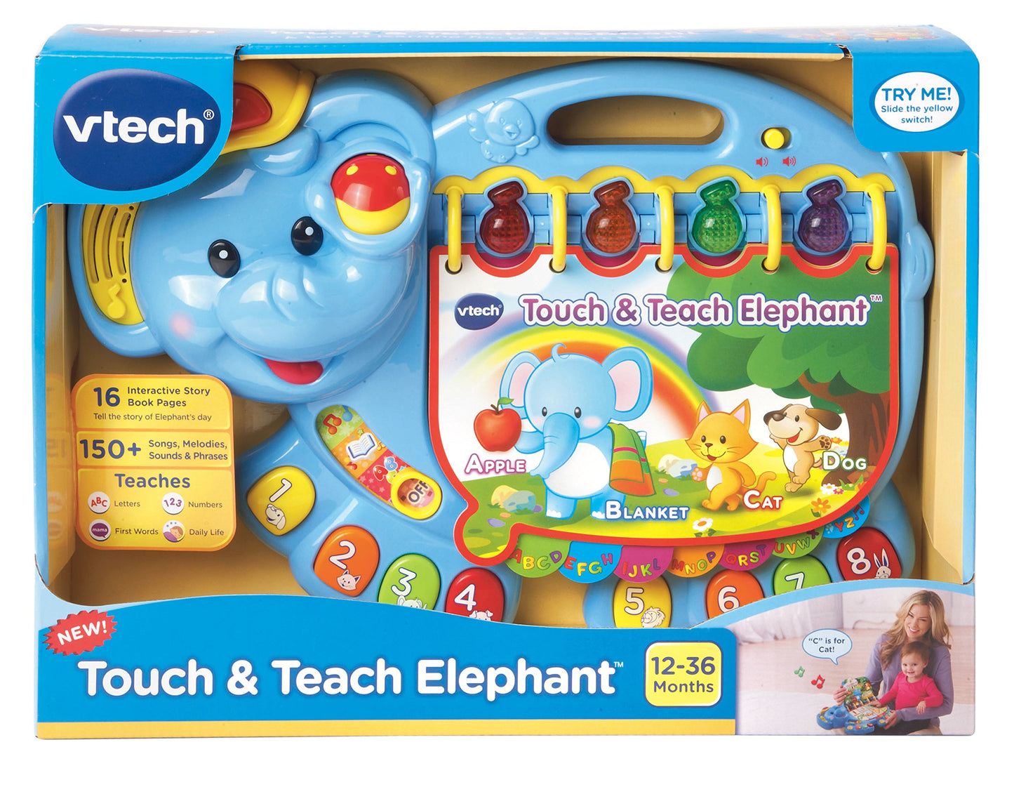 Vtech Touch And Teach Elephant Book , Blue