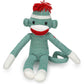 Plushland Adorable Sock Monkey, The Original Traditional Hand Knitted Stuffed Animal Toy Gift-For Kids, Babies, Teens, Girls And Boys Baby Doll Present Puppet 20 Inches (New Green)