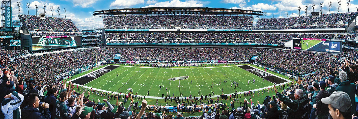 Masterpieces 1000 Piece NFL Philadelphia Eagles Jigsaw Puzzle - Panoramic 13"x39" - Cardboard, Team Color