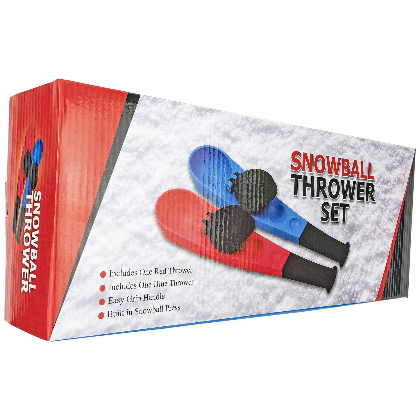 Hoopla Toys Ultimate Winter Play Snowball Thrower Set, Durable Plastic, Red & Blue, Ergonomic Handle, Lightweight, Perfect for K
