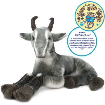 TigerHart 18 Inch White Pygmy Goat Stuffed Animal Plush - Large Soft Toy for Kids and Collectors