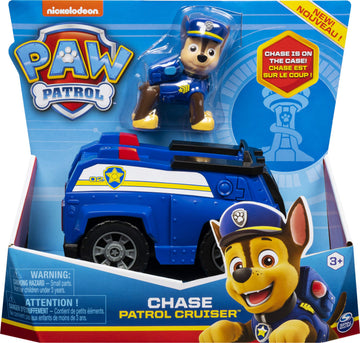 Paw Patrol Chase’s Patrol Cruiser Vehicle with Figure, Plastic, Multicolor, Model 6053747-6063141, for Kids Aged 3 and Up