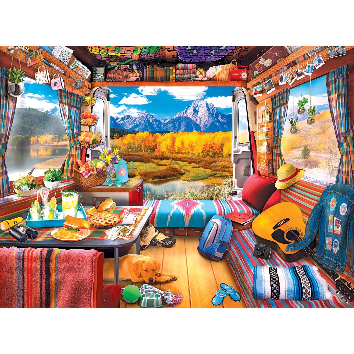 RoseArt 750 Piece Jigsaw Puzzle - My Happy Place Van Life - Multi-colored Cardboard - Model 6270ZZA