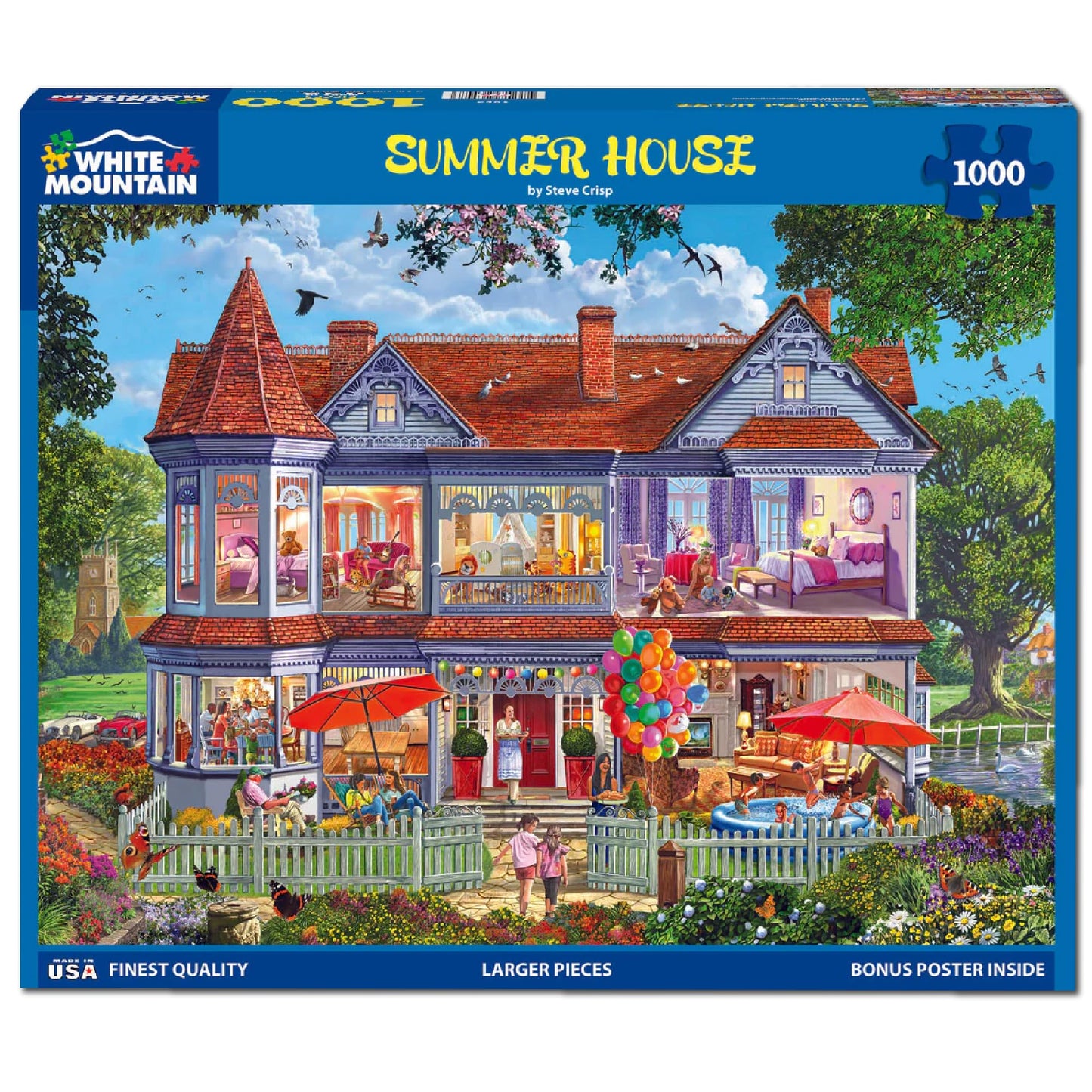 White Mountain 1000 Piece Jigsaw Puzzle - Cozy Family Vacation Retreat, 24"x30", Engineered Wood, Model 1857PZ