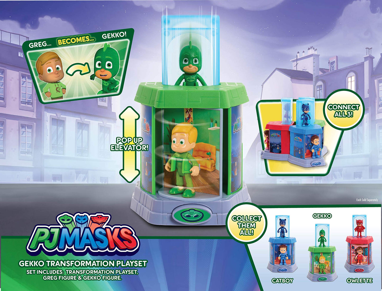 Pj Masks Transforming Figures, Gekko, Kids Toys For Ages 3 Up By Just Play