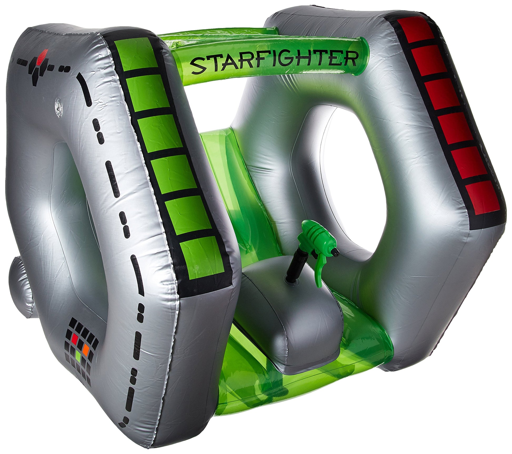 Swimline Starfighter Super Squirter Inflatable Pool Toy, 46 X 45 X 43 , Silver/Green